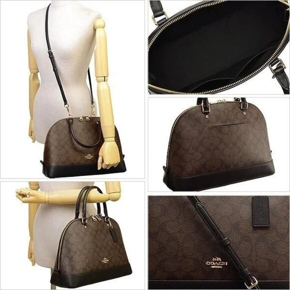 Like New Coach Sierra Signature Brown & Black Satchel Purse - Picture 4 of 4
